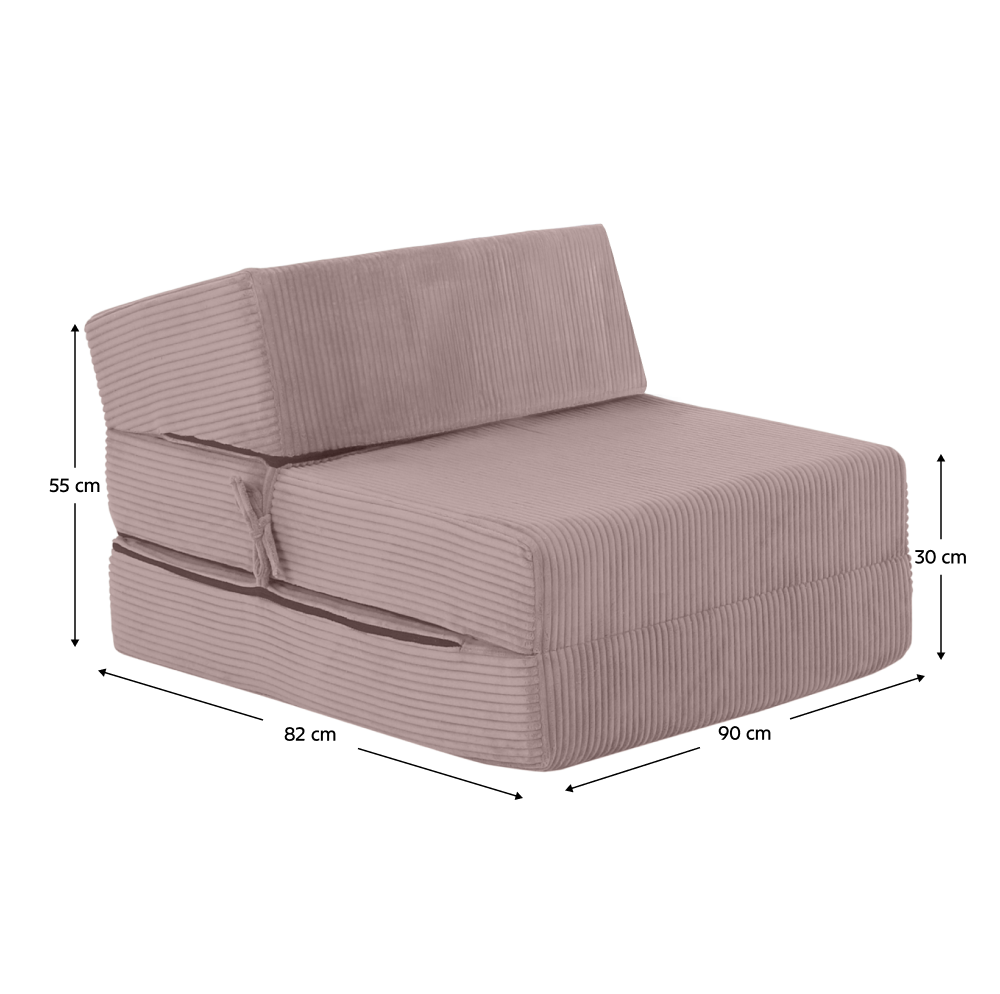 Skladací matrac/kreslo, 2v1, ružová, MALEN