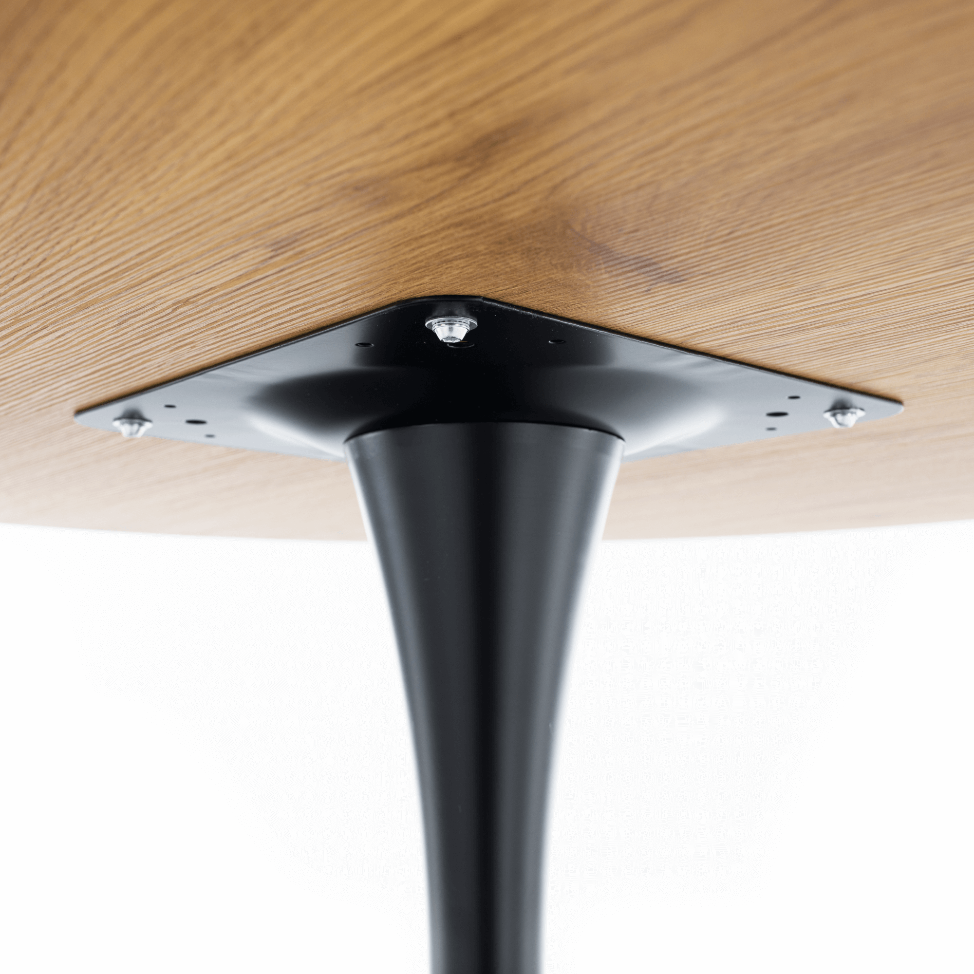 Jedálenský stôl, dub/čierna, priemer 80 cm, REVENTON NEW