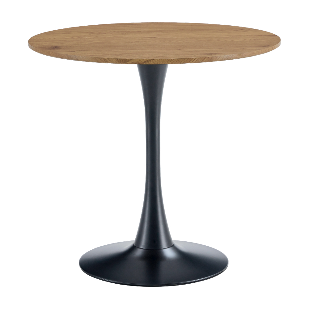 Jídelní stůl, dub/černá, průměr 80 cm, REVENTON NEW