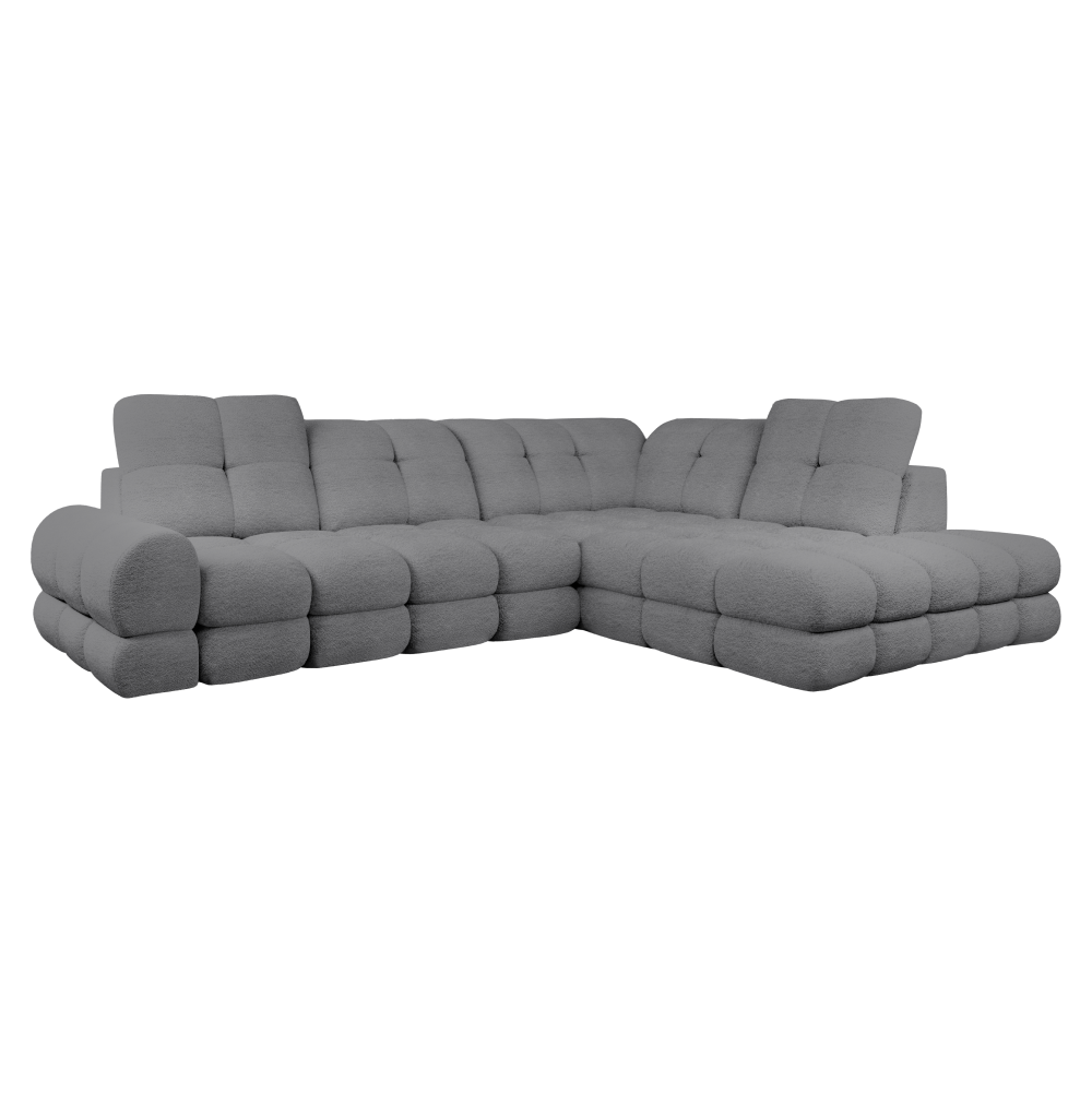 Rozkladacia sedacia súprava s elektrickou funkciou výsuvu, sivá, pravá, TOLLO L ROH