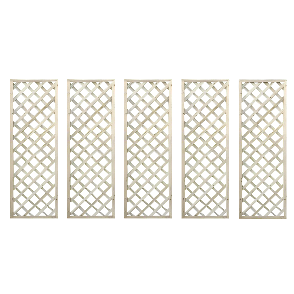 Mřížková zástěna, set 5 ks, přírodní, dřevo, 60x120 cm, KALIFE TYP 1