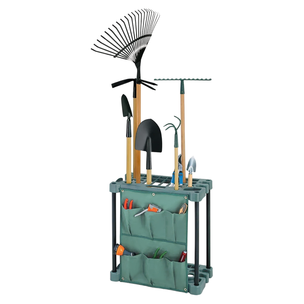 Stojan na zahradní nářadí, zelená/šedá, LAMAL