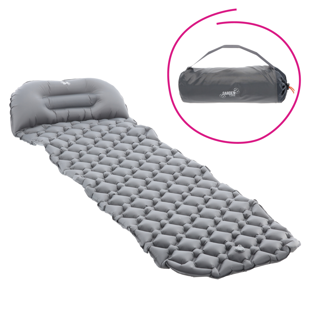 Nafukovací turistická karimatka, šedá, HALIM