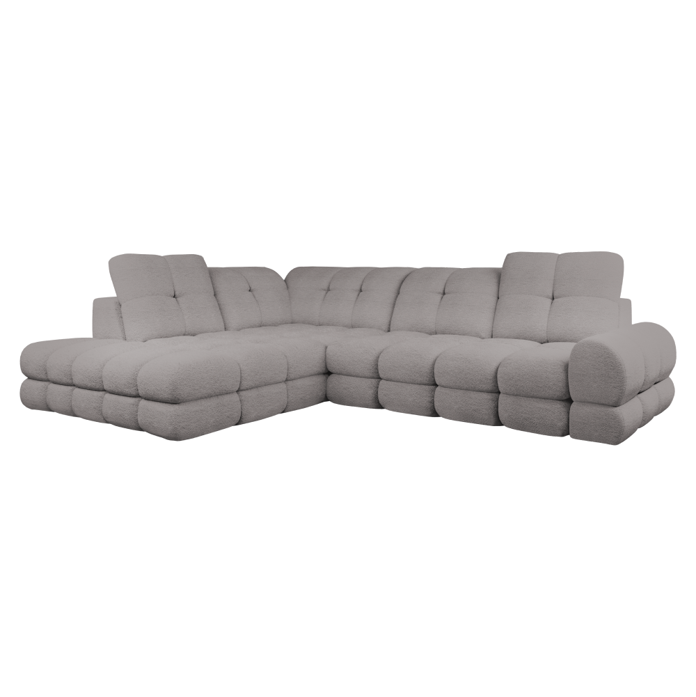 Rozkladacia sedacia súprava s elektrickou funkciou výsuvu, béžovosivá Taupe, ľavá, TOLLO L ROH