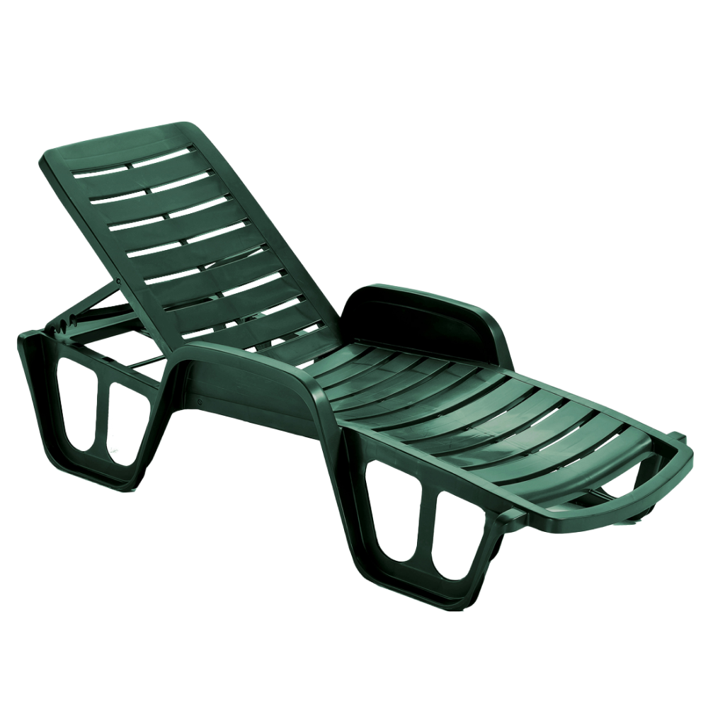 Záhradné ležadlo, stohovateľné, zelená, LETNO