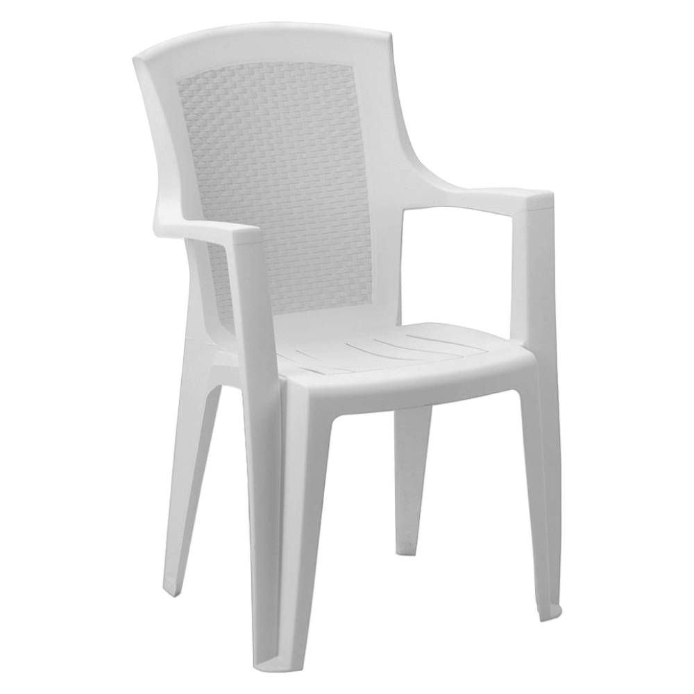 Zahradní stohovatelné křeslo, bílá, EDENIA