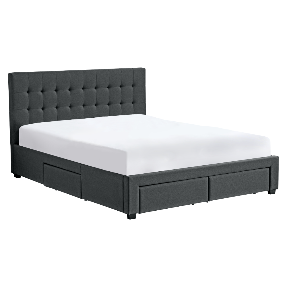 Posteľ s roštom, 180x200, sivá, MILARA