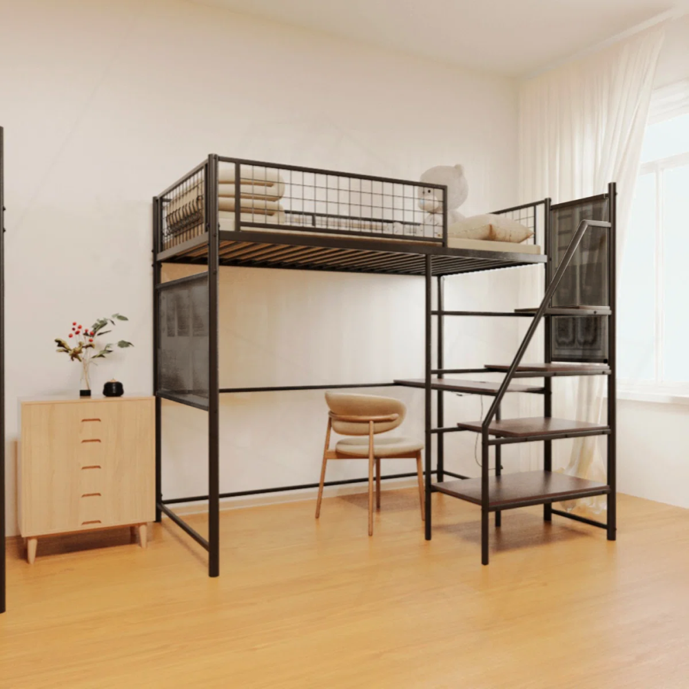 Megemelt ágy leesésgátlóval, 90x200, fekete, NIVEN Megemelt ágy leesésgátlóval, 90x200, fekete, NIVEN