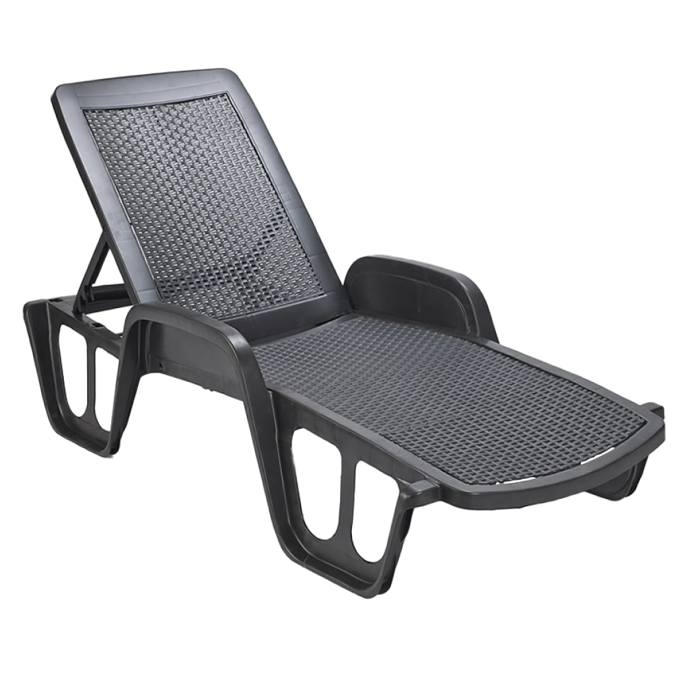 Záhradné ležadlo, stohovateľné, antracit, POLRO