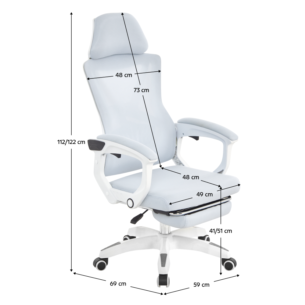 Kancelárske kreslo, svetlosivá/biela, nosnosť 150 kg, MALVIN