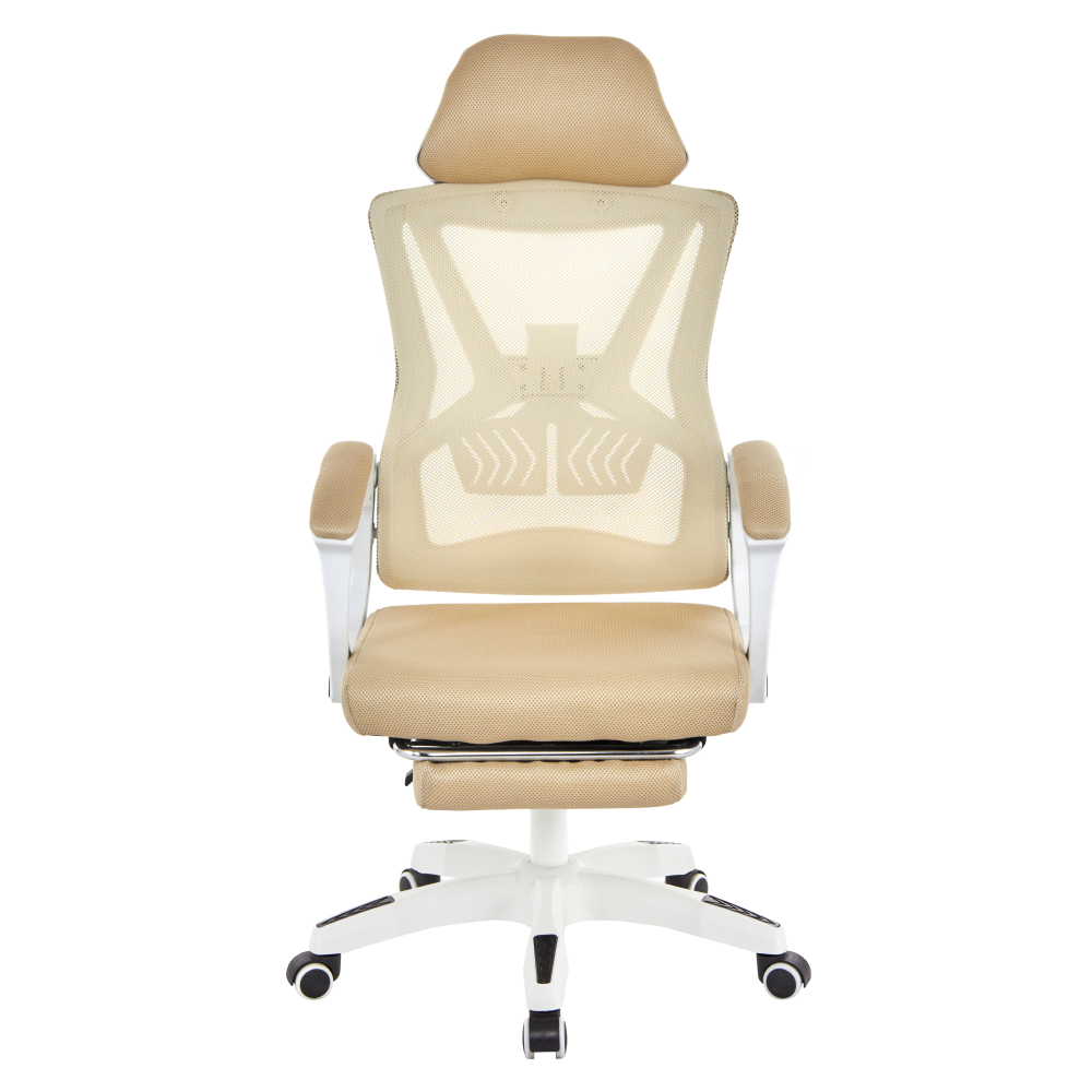 Kancelárske kreslo, béžová/biela, nosnosť 150 kg, MALVIN