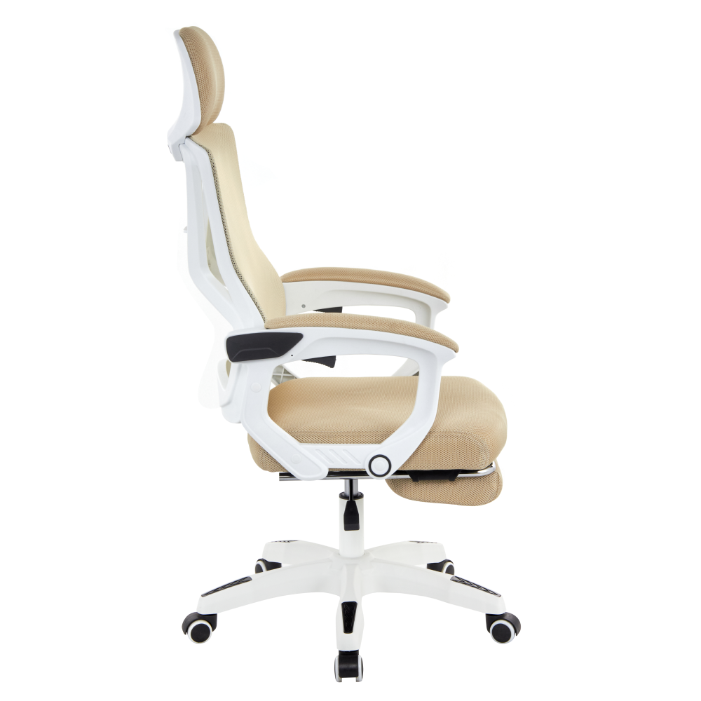 Kancelárske kreslo, béžová/biela, nosnosť 150 kg, MALVIN