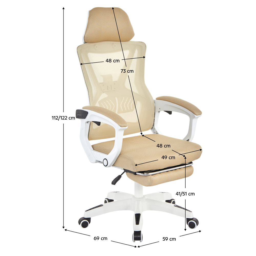 Kancelárske kreslo, béžová/biela, nosnosť 150 kg, MALVIN