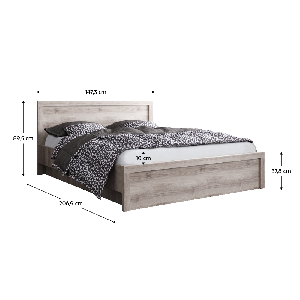 Posteľ s úložným priestorom, 140x200, gaštan nairobi, JESI NEW