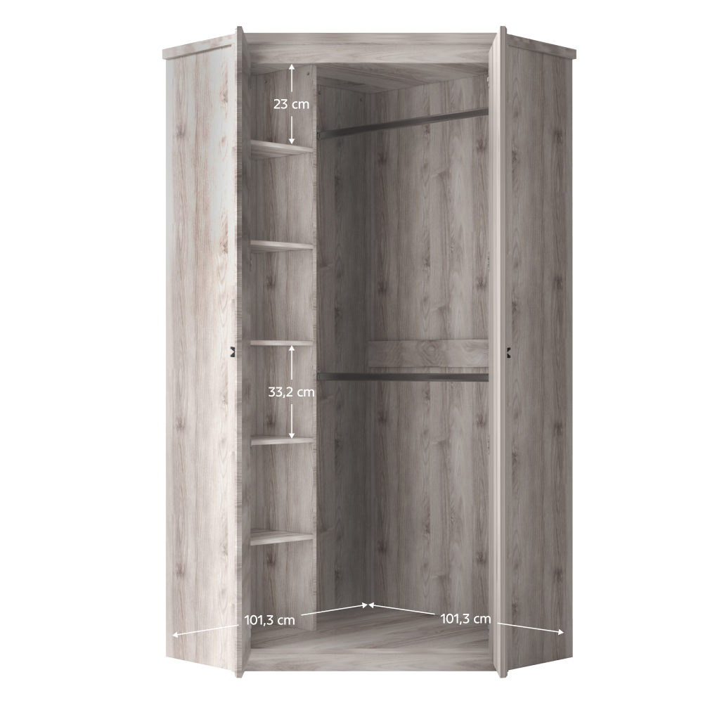 Rohová skriňa 2D, gaštan nairobi, JESI NEW