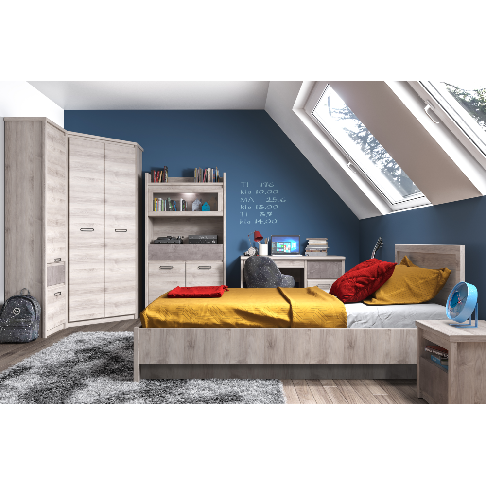 Rohová skriňa 2D, gaštan nairobi, JESI NEW