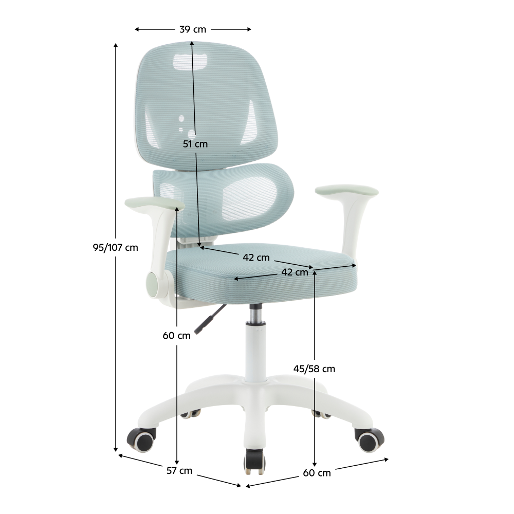 Otočná stolička, neomint/biela, LISTER