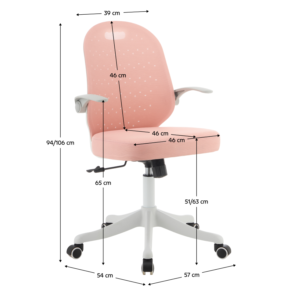 Otočná stolička, ružová/biela, TARIA