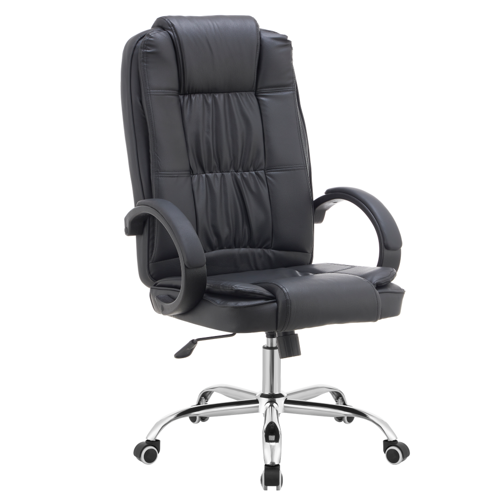 Kancelárske kreslo, čierna ekokoža, MADOX NEW