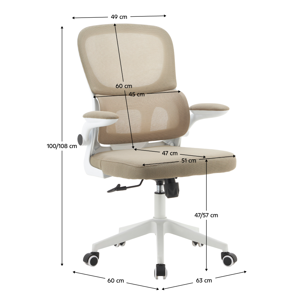 Kancelárske kreslo, béžová/biela, RAKIN