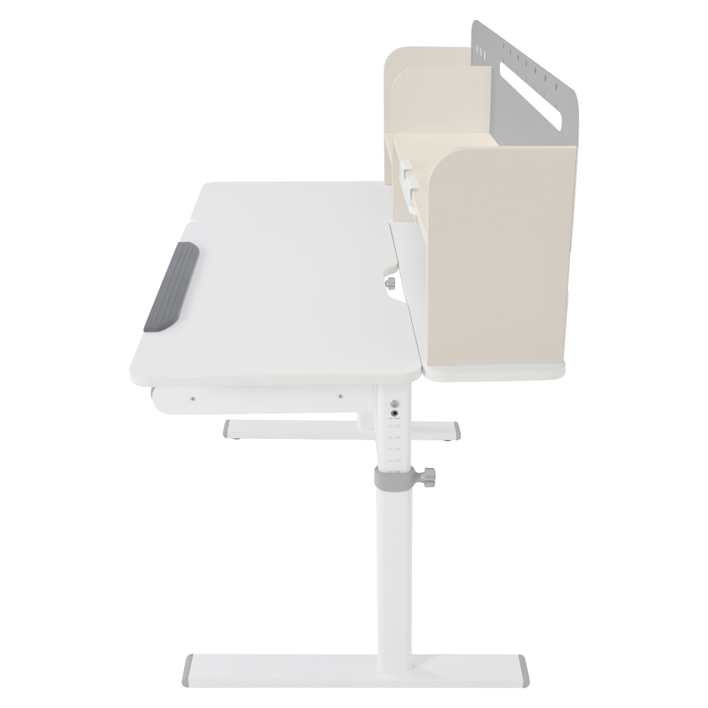 Rastúci písací stôl, sivá/biela, ODIN