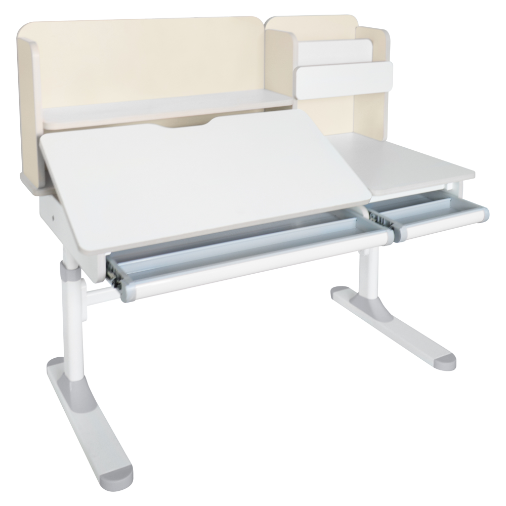 Rastúci písací stôl, natural/biela, LEDIN