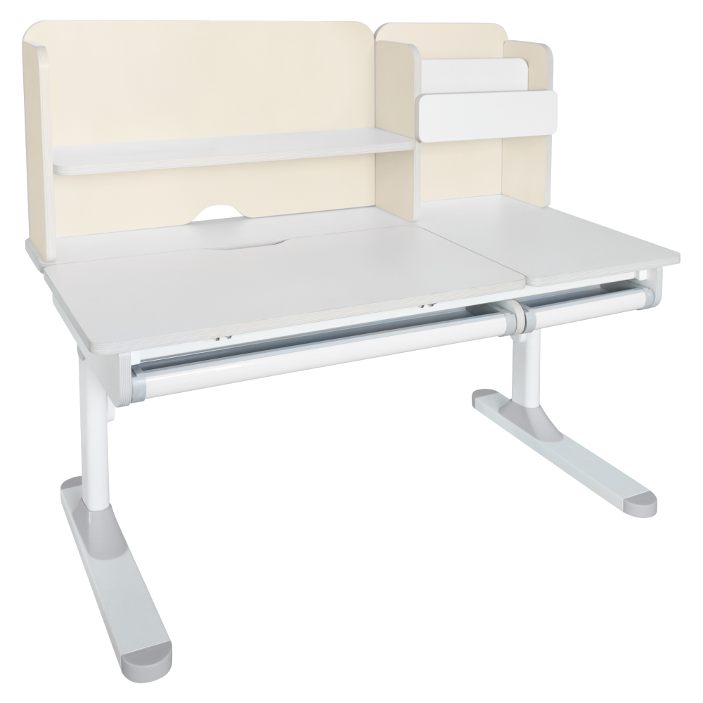 Rastúci písací stôl, natural/biela, LEDIN