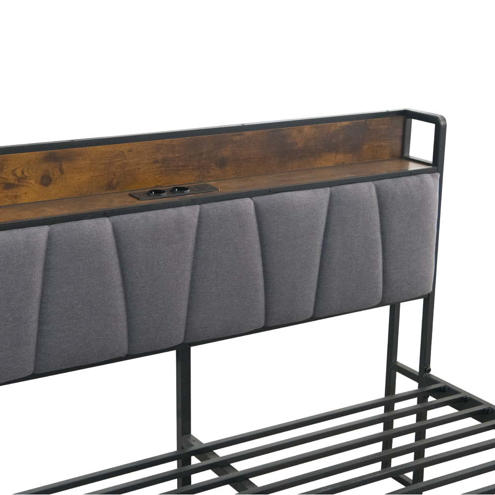 Posteľ s roštom a výsuvnou prístelkou, 140x200, čierna/sivá, NORDO