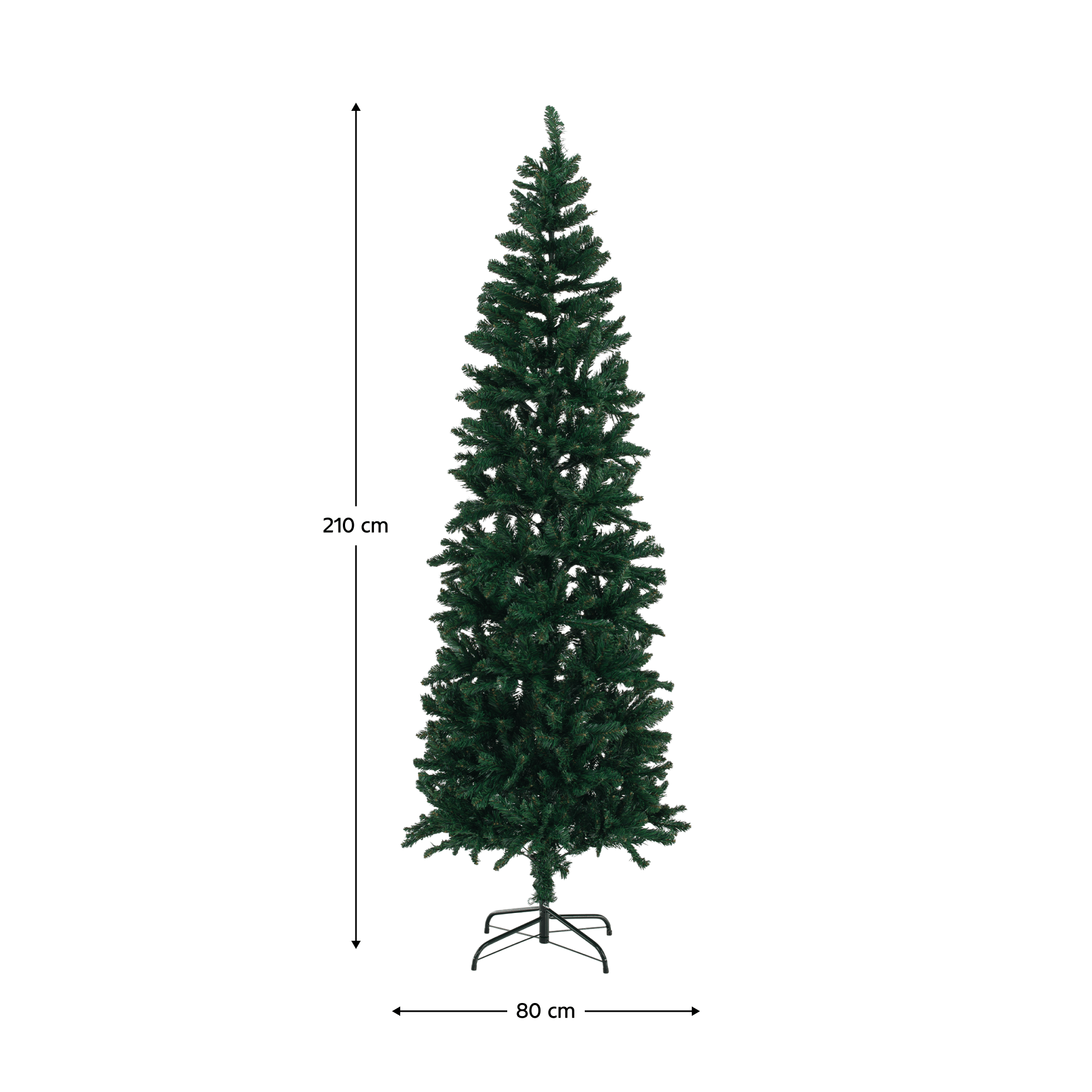Vianočný stromček s kovovým stojanom, 210 cm, LESY