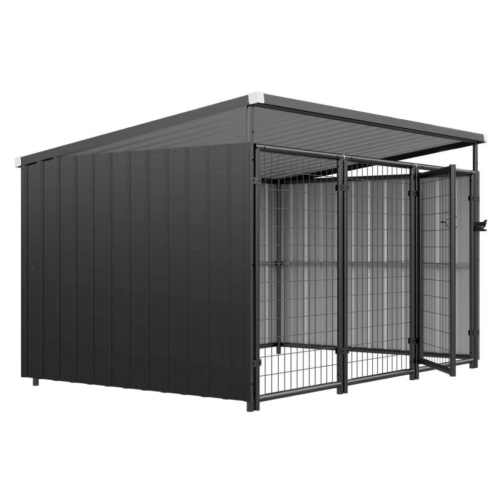 Voliéra pro psa, 191,5x125x100 cm, antracit, DOGNY TYP 5