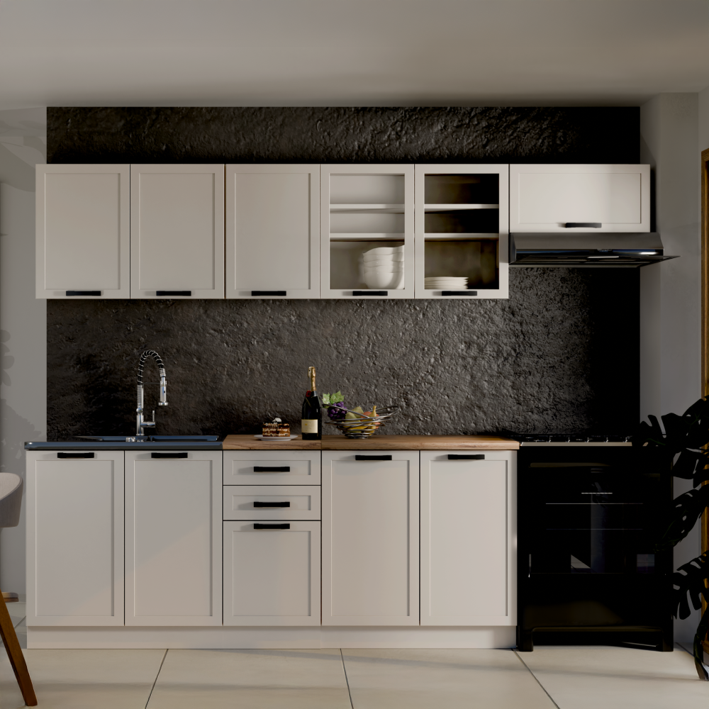 Kuchynská linka, 2,6 m, kašmír/dub wotan, ELGIA