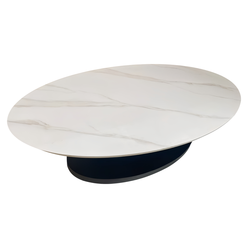 Konferenčný stolík, imitácia mramoru/čierna, AXEN