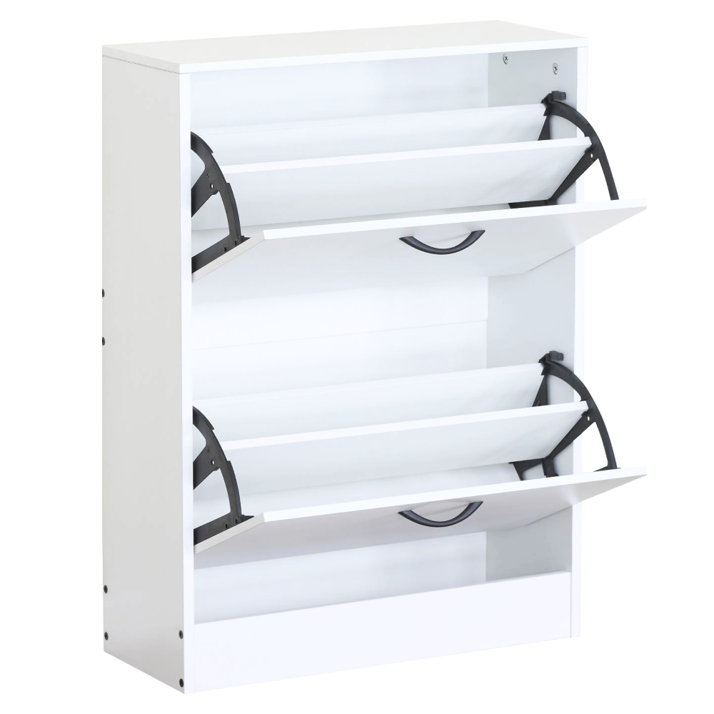 Cipőtároló, 2 soros, fehér, BOTNIX Cipőtároló, 2 soros, fehér, BOTNIX