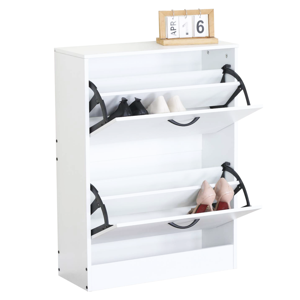 Cipőtároló, 2 soros, fehér, BOTNIX Cipőtároló, 2 soros, fehér, BOTNIX