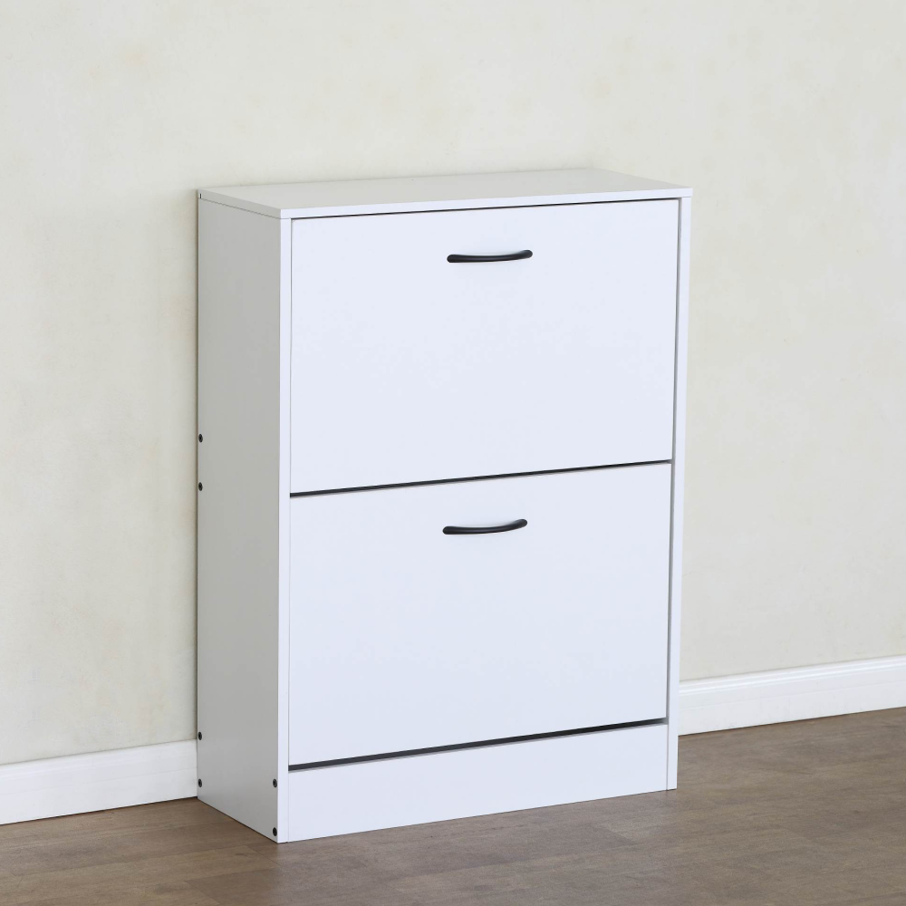 Cipőtároló, 2 soros, fehér, BOTNIX Cipőtároló, 2 soros, fehér, BOTNIX