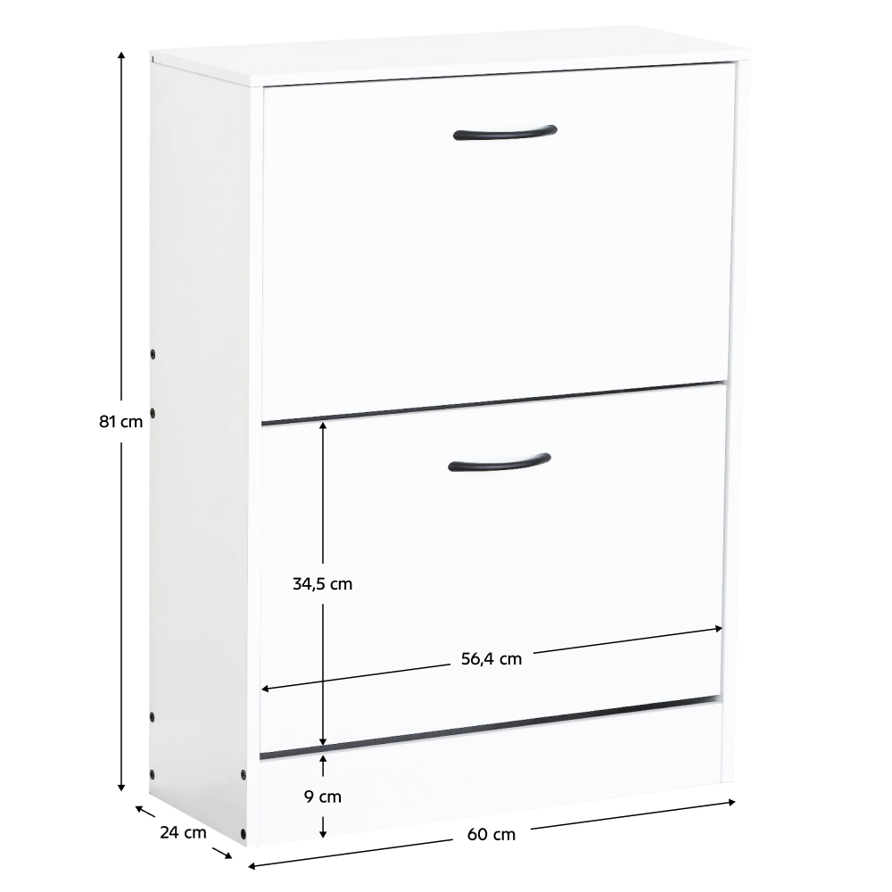 Cipőtároló, 2 soros, fehér, BOTNIX Cipőtároló, 2 soros, fehér, BOTNIX