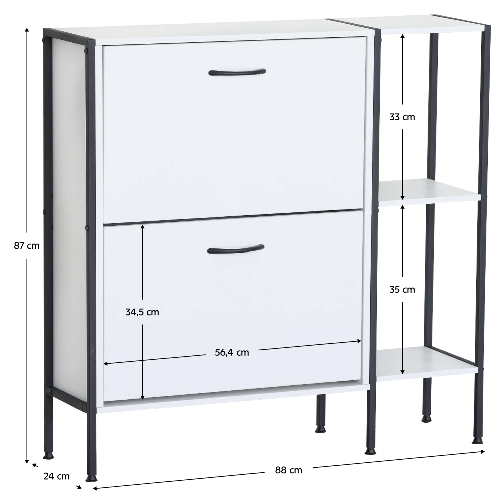 Cipősszekrény, fehér, SOVIO Cipősszekrény, fehér, SOVIO