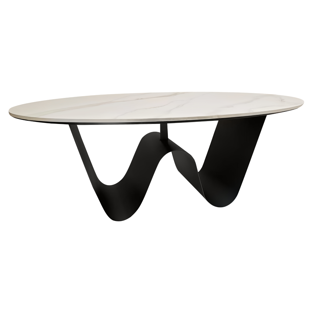 Konferenční stolek, imitace mramoru/černá, ELVO