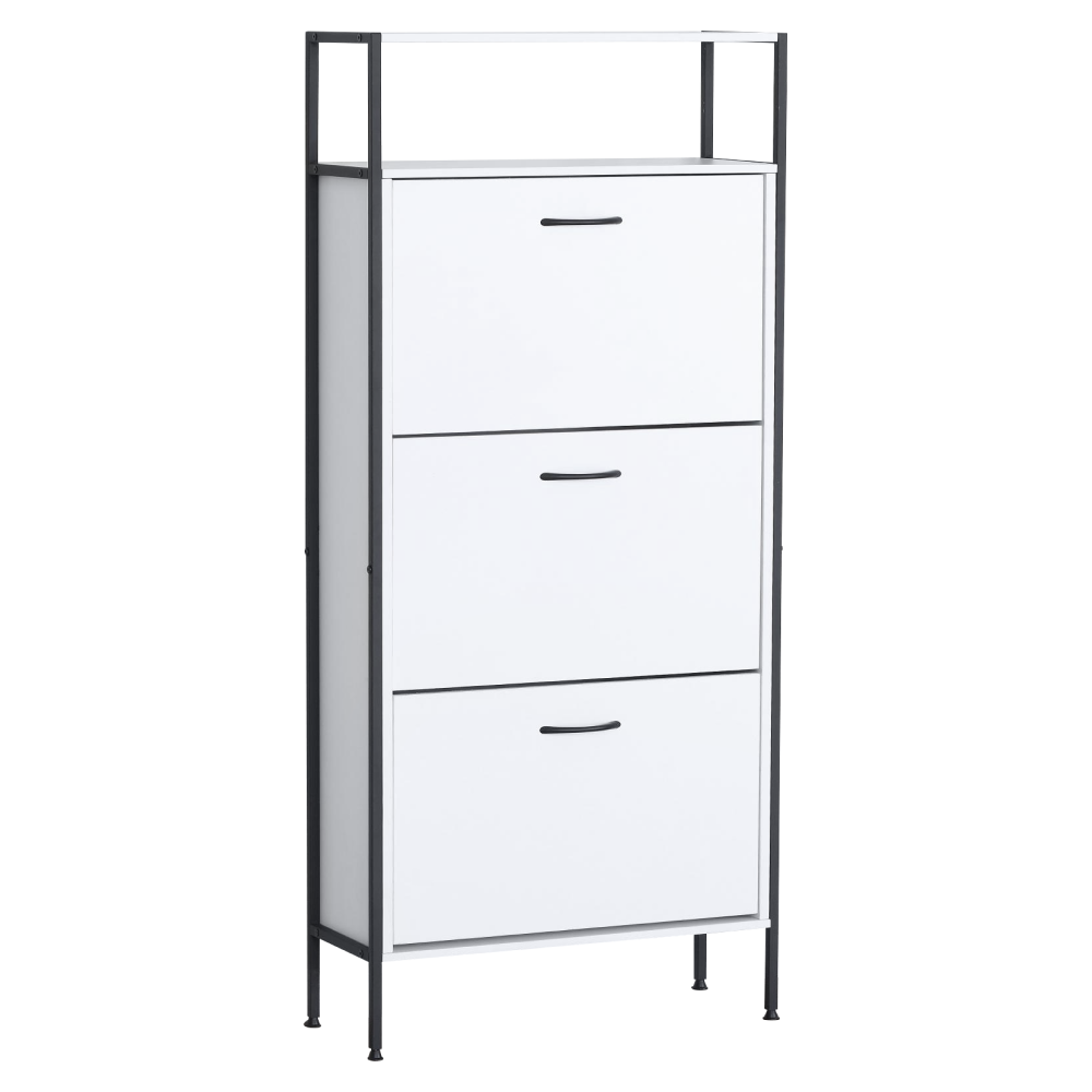 Botník, 3-řadý, bílá, TREDIS