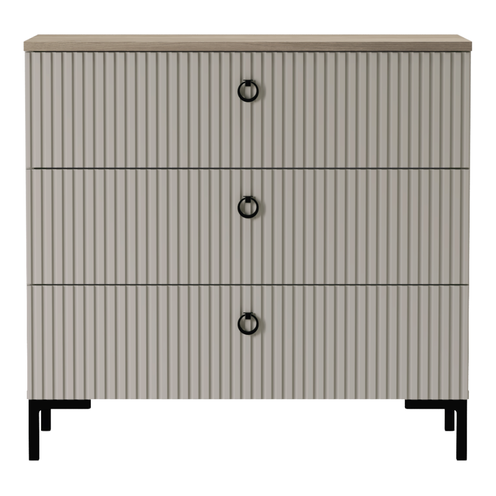 Komoda, sivohnedá Taupe/dub silverjack, DOMCA 3S