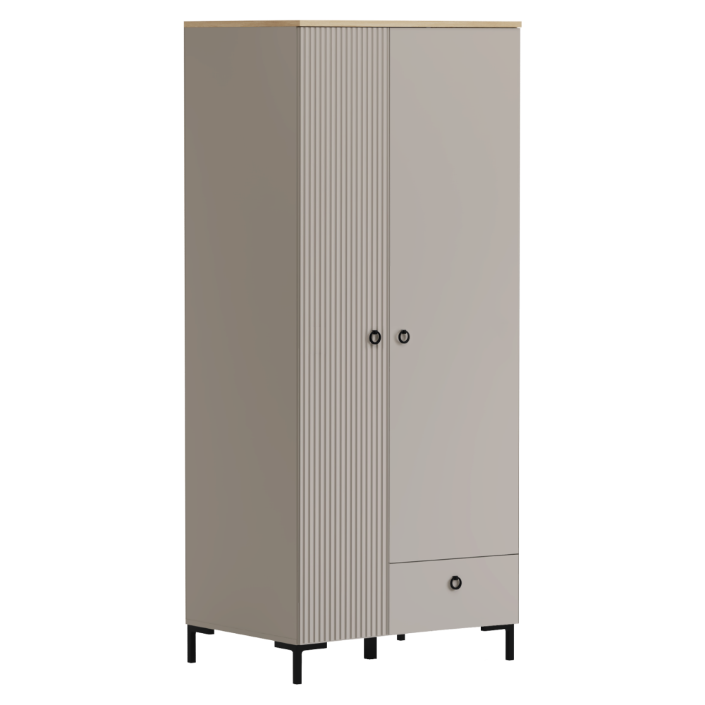 Skriňa, sivohnedá Taupe/dub silverjack, DOMCA 2D1S