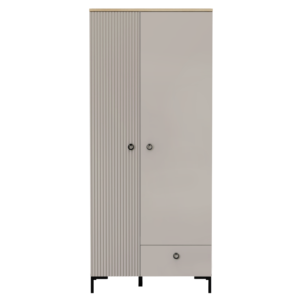 Skriňa, sivohnedá Taupe/dub silverjack, DOMCA 2D1S