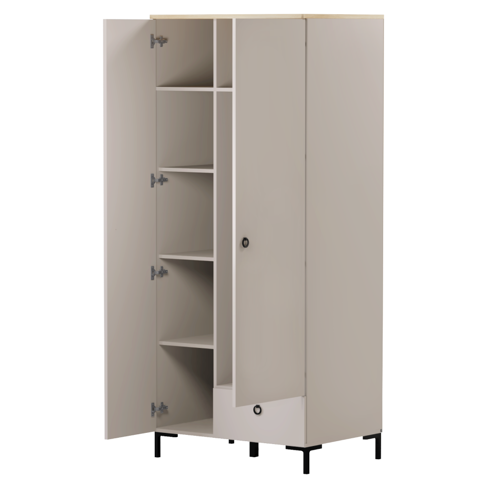 Skriňa, sivohnedá Taupe/dub silverjack, DOMCA 2D1S