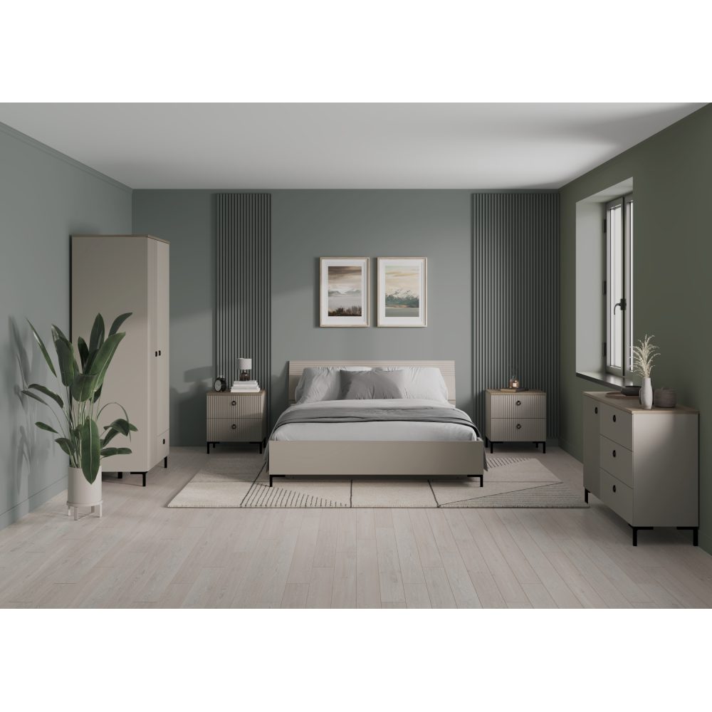 Skriňa, sivohnedá Taupe/dub silverjack, DOMCA 2D1S