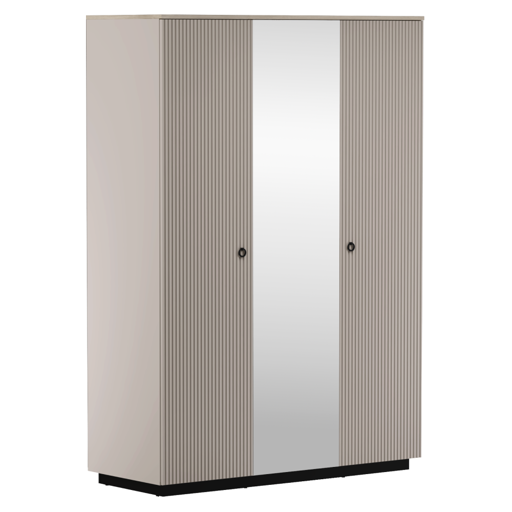 Skriňa so zrkadlom, sivohnedá Taupe/dub silverjack, DOMCA 3D