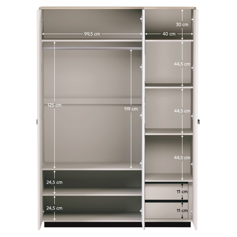 Skriňa so zrkadlom, sivohnedá Taupe/dub silverjack, DOMCA 3D