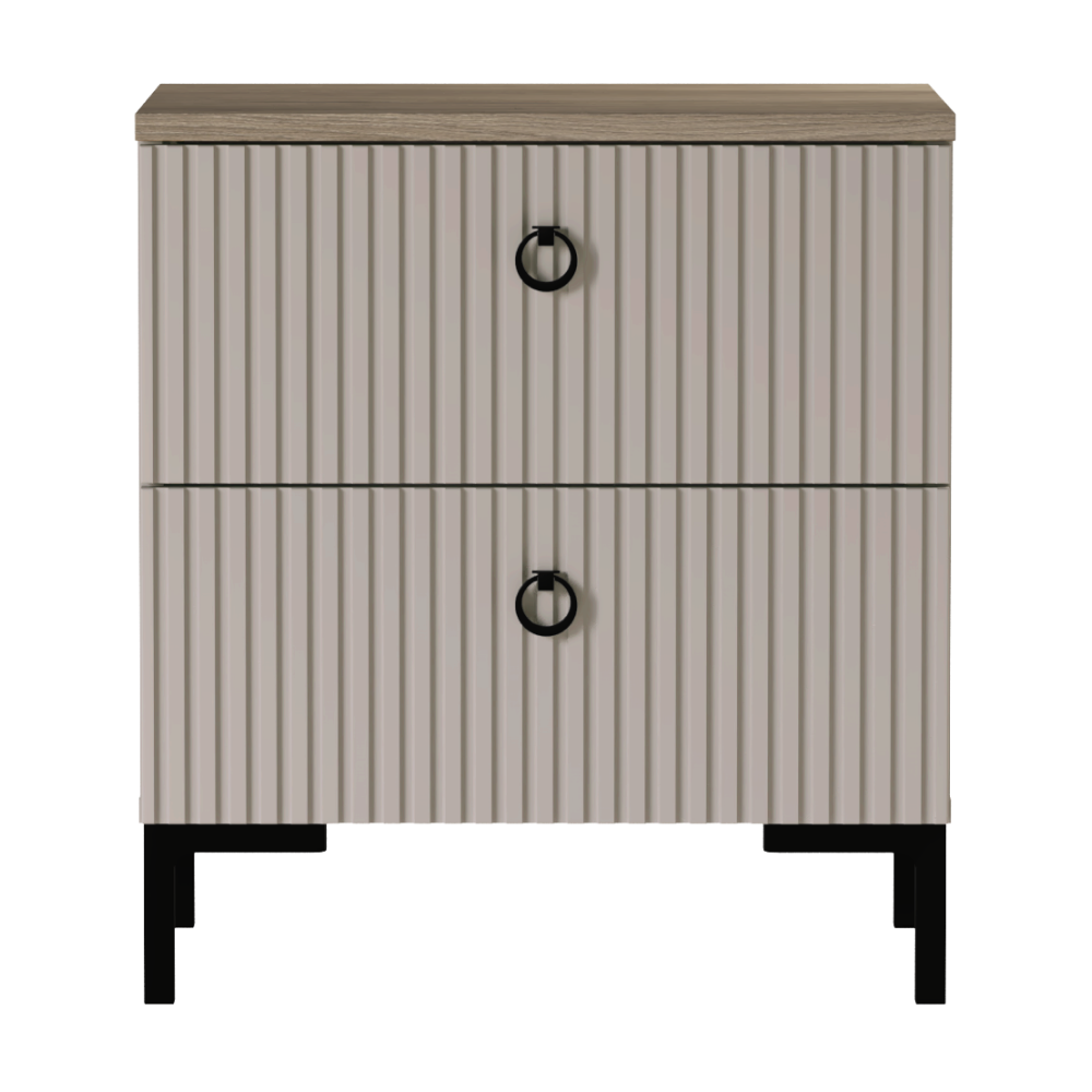 Nočný stolík, sivohnedá Taupe/dub silverjack, DOMCA 2S