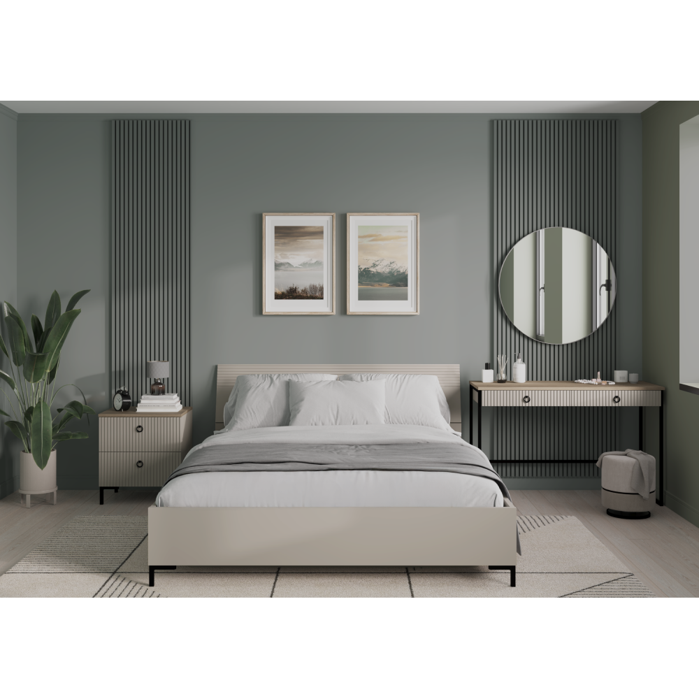 Nočný stolík, sivohnedá Taupe/dub silverjack, DOMCA 2S