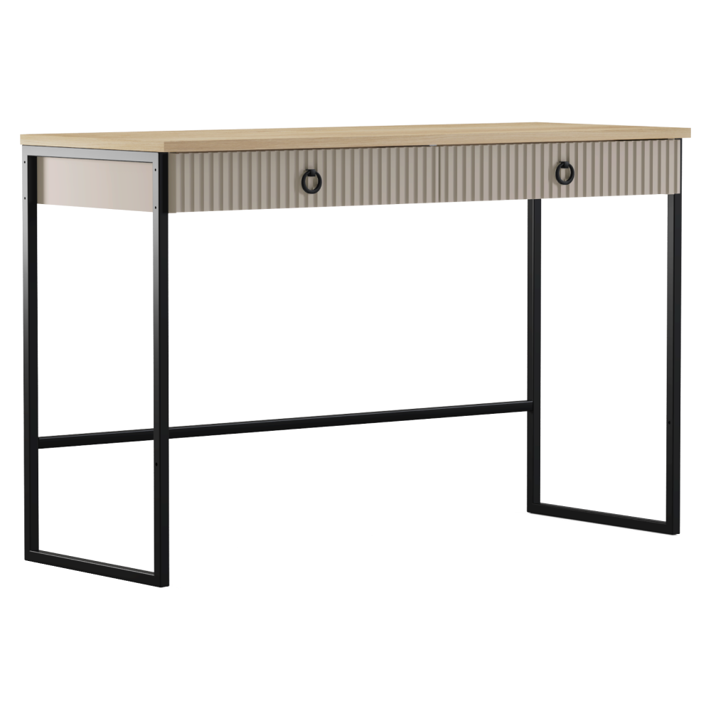 Toaletní stolek, šedohnědá Taupe/dub silverjack, DOMCA 2S