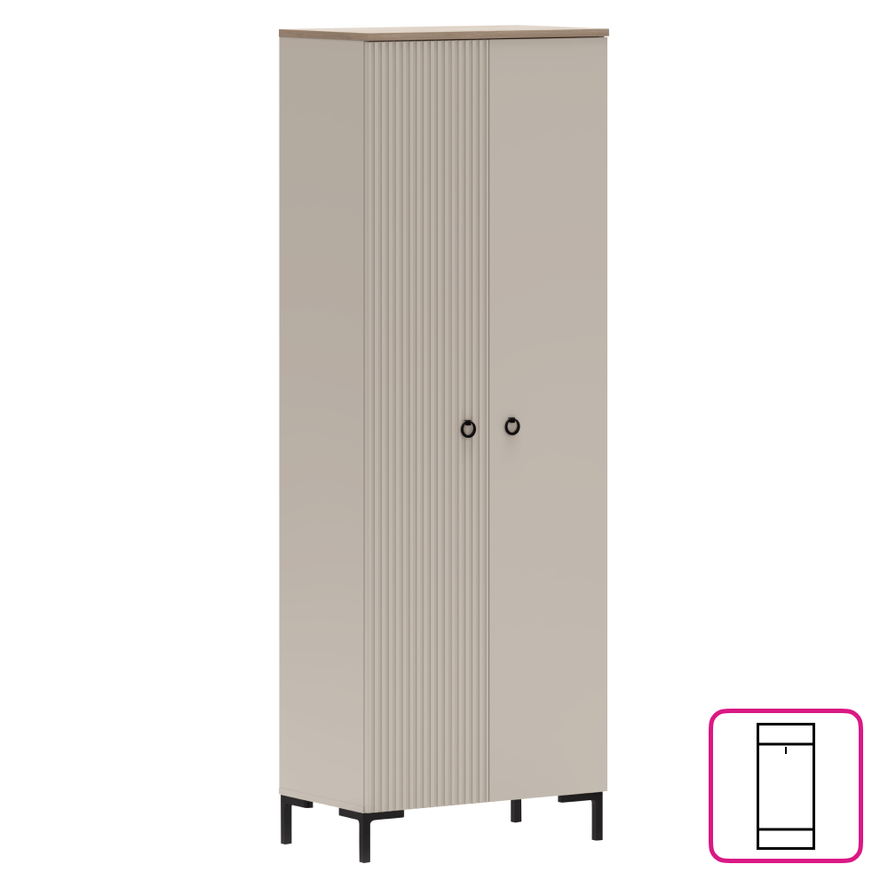 Skříň, šedohnědá Taupe/dub silverjack, DOMCA 2D